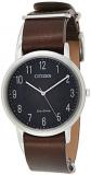 Citizen Men's 'Eco-Drive' Quartz Stainless Steel and Leather Casual Watch, Color:Brown (Model: BJ6500-04E)