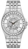 Bulova 96A236 Men's Crystal Phantom Baguette Silver Tone Bracelet Watch