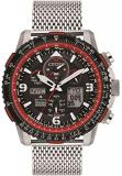 Citizen Promaster Skyhawk A-T JY8079-76E Mens Silver Stainless Steel Bracelet Band Black Dial Watch
