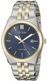 Citizen Corso Men's Quartz Watch with Blue Dial Analogue Display and Silver Stainless Steel Plated Bracelet BM7334-58L