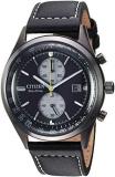 Citizen Men's Eco-Drive Stainless Steel Japanese-Quartz Leather Calfskin Strap, Black, 21 Casual Watch (Model: CA7027-08E)