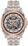Bulova Men's Automatic-self-Wind Watch with Stainless-Steel Strap, Multi (Model: 98A166)