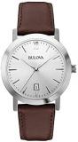 Bulova Unisex 96B217 Stainless Steel Watch with Brown Leather Band