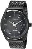 Citizen Men's Drive Japanese-Quartz Watch with Stainless-Steel Strap, Black, 21.9 (Model: BM6988-57E)
