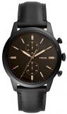Fossil Men's Townsman Chronograph Black-Tone Stainless Steel Watch FS5585