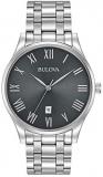Bulova Men's Analog-Quartz Watch with Stainless-Steel Strap, Silver, 20 (Model: 96B261)
