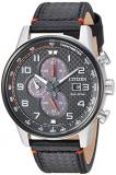 Citizen Men's Eco-Drive Stainless Steel Japanese-Quartz Watch with Leather Calfskin Strap, Black (Model: CA0681-03E)