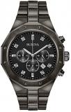 Bulova Men's Analog-Quartz Watch with Stainless-Steel Strap, Grey, 24 (Model: 98...