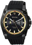Bulova Men's Grammy Watch Stainless Steel Analog-Quartz Silicone Strap, Black, 2...