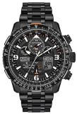 Men's Citizen Eco-Drive Promaster Skyhawk A-T Chronograph Black Bracelet Watch JY8075-51E