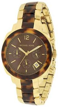 Michael Kors Chronograph Ladies Gold Tortoise Watch MK5246