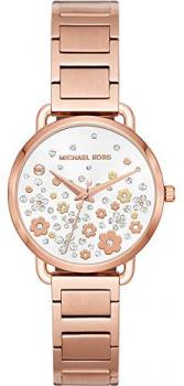 Michael Kors Women's Portia Analog-Quartz Watch with Stainless-Steel Strap, Rose Gold, 14 (Model: MK3841)