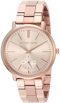 Michael Kors Women's Jaryn Japanese-Quartz Watch with Stainless-Steel-Plated Strap, Rose Gold, 18 (Model: MK3501)