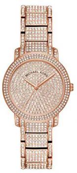 Michael Kors Women's Rose Gold Tone Pave Glitz Watch MK6458