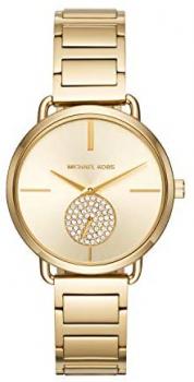 Michael Kors Women's Stainless Steel Quartz Watch with Leather Strap