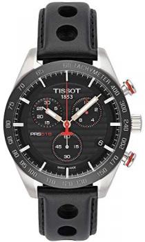 Tissot Men's T100.417.16.051.00 Silver Leather Swiss Quartz Diving Watch