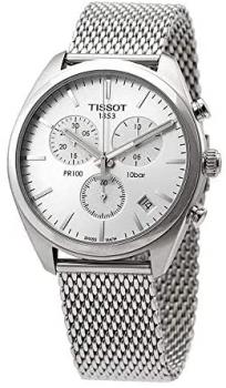 Tissot PR 100 Chronograph Silver Dial Mesh Bracelet Men's Watch T1014171103102
