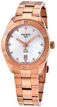 Tissot T-Classic PR100 Quartz Diamond Mother of Pearl Dial Ladies Watch T101.910.33.116.00