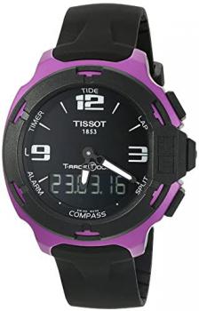 Tissot Men's 'T racing' Swiss Quartz Metal and Silicone Dress Watch, Color:Black (Model: T0814209705705)