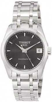 Tissot Couturier Powermatic 80 Womens Automatic Watch - Analog Grey Face with Second Hand Date Sapphire Crystal 80 Hour Power Reserve Watch - Swiss Made Stainless Steel Ladies Watch T0352071106100
