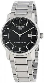 Tissot Men's T0874074405700 T-Classic Analog Display Swiss Automatic Silver Watch ; Dial color - Black Watch