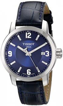 Tissot Men's PRC 200 Quartz Blue Dial Blue Leather Sport Watch T0554101604700