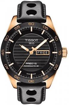 Tissot T100.430.36.051.00 Men's T Sport PRS 516 Black Leather Strap Black Dial Automatic Watch