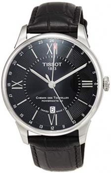 Tissot Chemin Des Tourelles GMT Automatic Mens Black Leather Watch T0994291605800