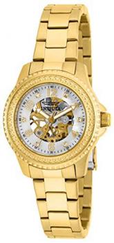 Invicta Women's Angel Mechanical Watch with Stainless Steel Strap, Gold, 16 (Model: 16704)