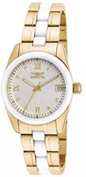 Invicta Womens Crystal-Accent Ceramic and Gold-Tone