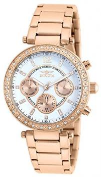 Invicta Women's Quartz Watch with Silver Dial Chronograph Display and Silver Stainless Steel Bracelet 21558