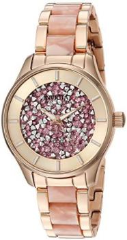 Invicta Women's Angel Quartz Watch with Stainless-Steel Strap, Rose Gold, 8 (Model: 25244)