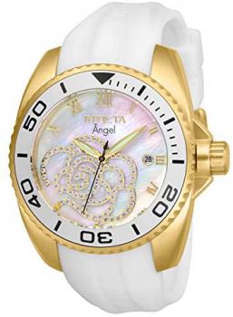 Invicta Women's Connection Stainless Steel Quartz Watch with Silicone Strap, White, 20 (Model: 28677)