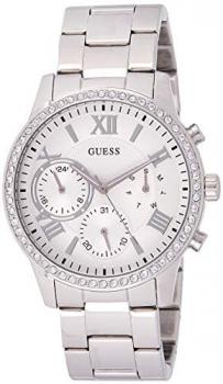 Guess Women's Year-Round Quartz Watch with Stainless Steel Strap, Silver, 20 (Model: W1069L1)