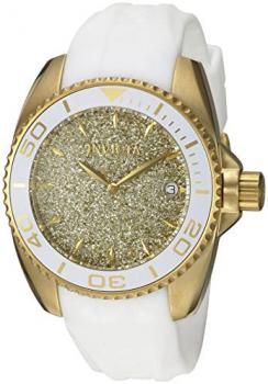Invicta Women's Angel Stainless Steel Quartz Watch with Silicone Strap, White, 20 (Model: 22703)