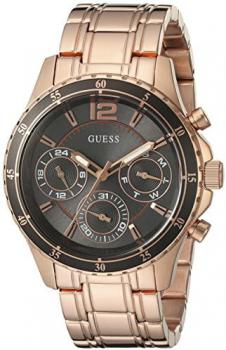 GUESS Women's U0639L2 Modern Classic Rose Gold-Tone Watch with Grey Multi-Function Dial