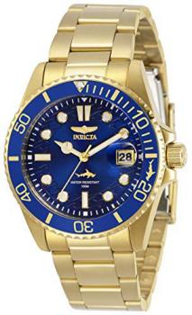 Invicta Women's Pro Diver Quartz Watch with Stainless Steel Strap, Gold, 20 (Model: 30484)