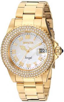 Invicta Women's Angel Quartz Watch with Stainless-Steel Strap, Gold, 20 (Model: 22875)