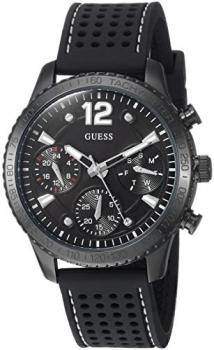 GUESS Women's Stainless Steel Multifunction Silicone Casual Watch