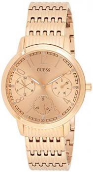 Guess Lattice Rose Gold Dial Stainless Steel Ladies Watch W1088L2