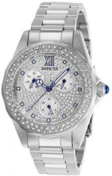 Invicta Women's Angel Quartz Watch with Stainless Steel Strap, Silver, 18 (Model: 28432)
