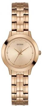 Guess Women's Year-Round Quartz Watch with Stainless Steel Strap, Rose Gold, 14 (Model: W0989L3)