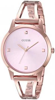 GUESS  Rose Gold-Tone + Pink Genuine Diamond Watch with Self-Adjustable Bracelet. Color: Rose Gold-Tone (Model: U1198L4)