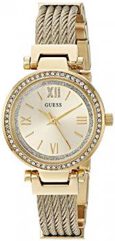 GUESS Women's Stainless Steel Casual Wire Bangle Bracelet Watch