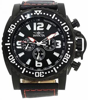 Invicta 20064 Men's Pro Diver Black Dial Black IP Steel Black Nylon Strap Watch