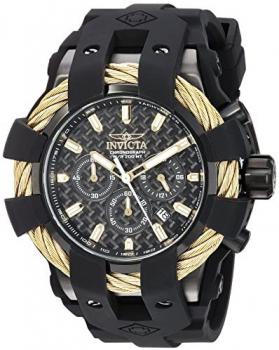 Invicta Men's Bolt Stainless Steel Quartz Watch with Silicone Strap, Black, 32 (Model: 23866)