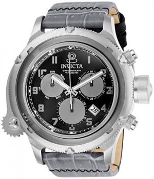 Invicta Men's Russian Diver Stainless Steel Quartz Watch with Leather Strap, Gray, 26 (Model: 26456)