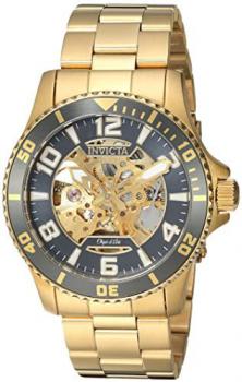 Invicta Men's Objet D Art Automatic-self-Wind Watch with Stainless-Steel Strap, Gold, 22 (Model: 22604)