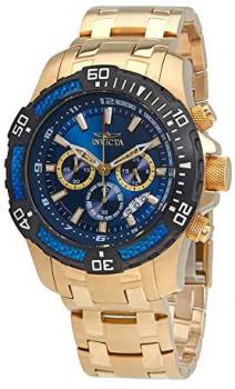Invicta Men's Pro Diver Quartz Watch with Stainless Steel Strap, Gold, 26 (Model: 24856)