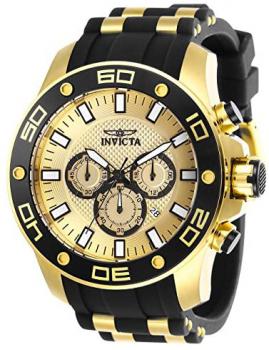 Invicta Men's Pro Diver Stainless Steel Quartz Watch with Silicone Strap, Two Tone, 26 (Model: 26088)